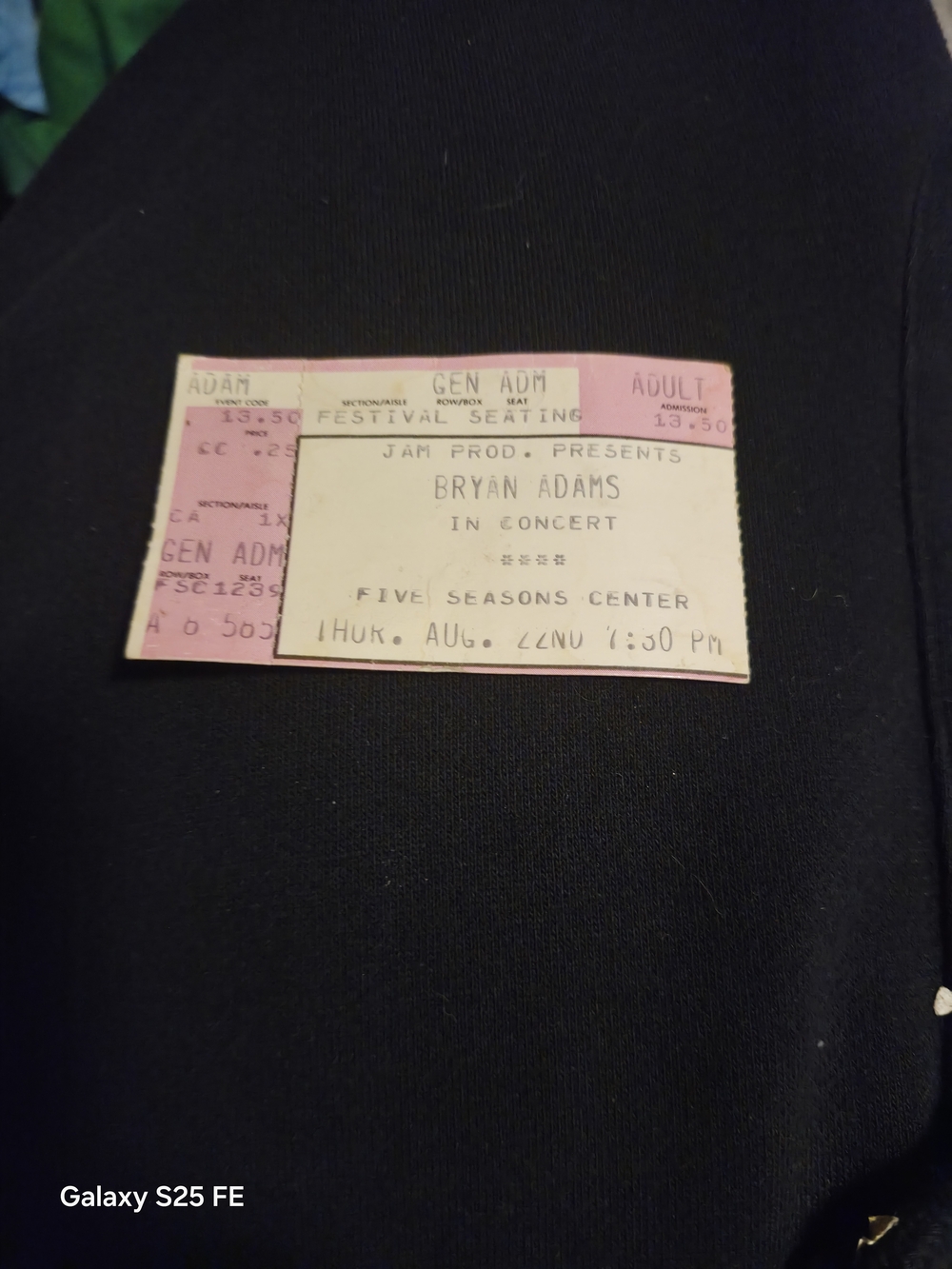 Bryan Adas Ticket Stub From Five Seasons Center